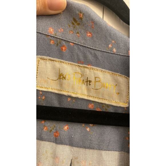 Jens Pirate Booty Women's Medium Blue Floral Maxi Twist Front Dress - Picture 3 of 8